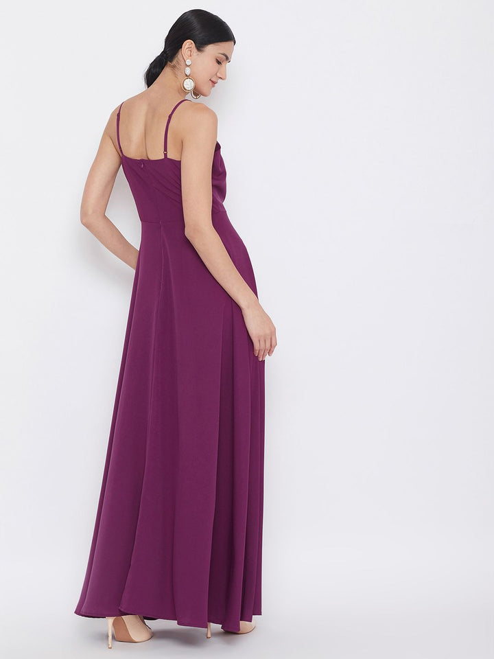 Berrylush Women Purple Solid Maxi Dress