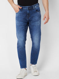 SPYKAR Men Blue Kano Skinny Fit Clean Look Heavy Fade Stretchable Jeans