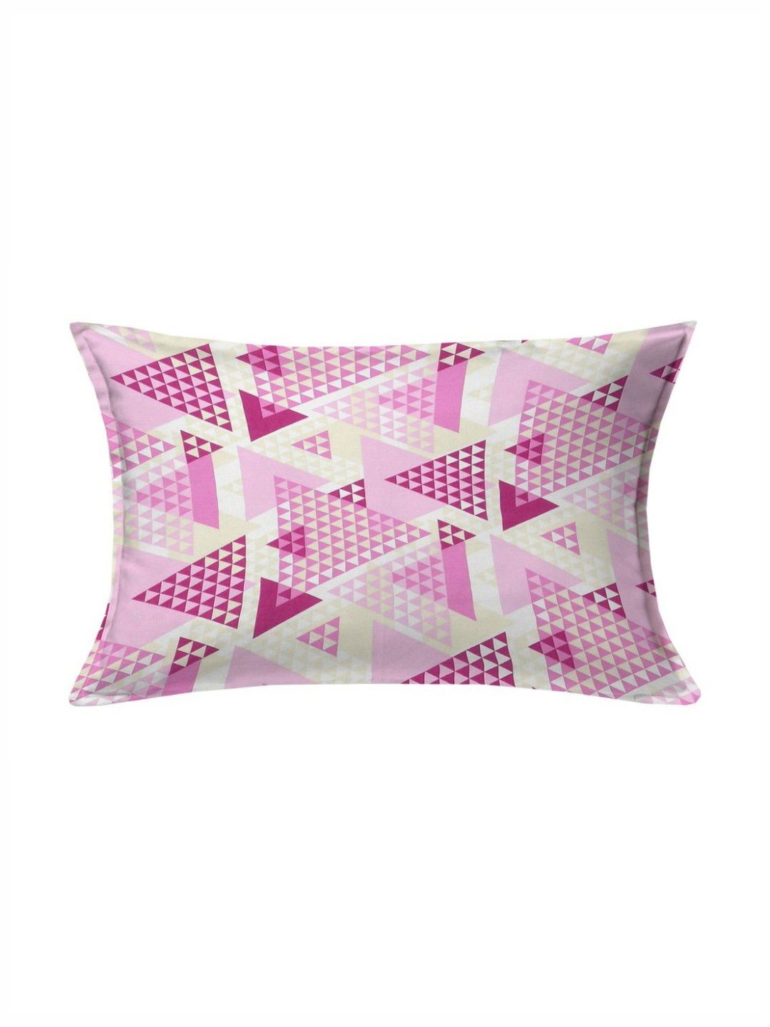 BOMBAY DYEING Epigram Pink Geometric Pure Cotton 120TC Single Bedsheet Set 1.50 m X 2.74 m