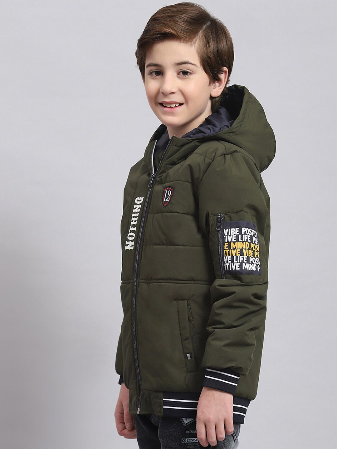 Monte Carlo Boys Typography Printed Lightweight Padded Jacket