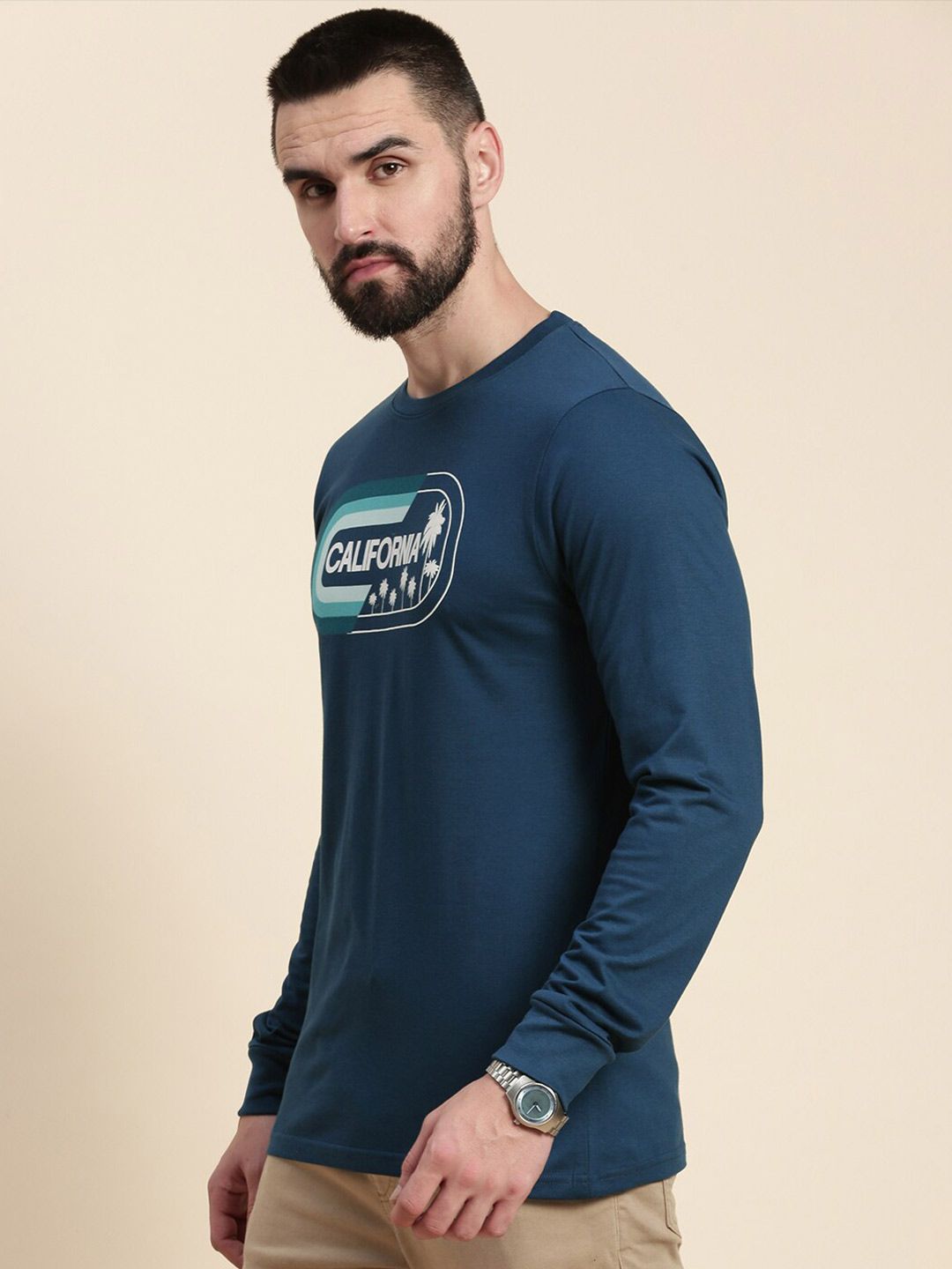 DILLINGER Typography Printed Round Neck Pure Cotton T-shirt