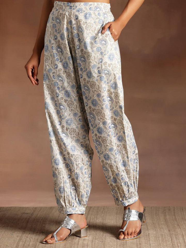 Libas Floral Printed High Slit Pure Cotton Kurta with Salwar & Dupatta