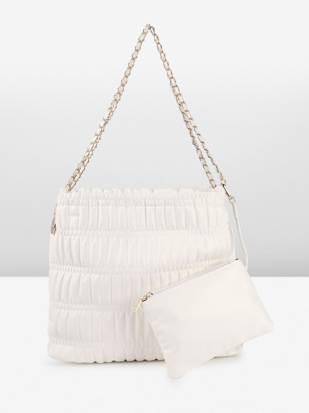 DressBerry Structured Quilted Shoulder Bag with Pouch