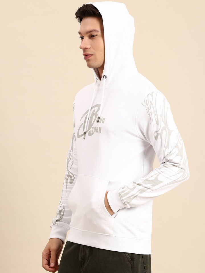Being Human Brand Logo Printed Hooded Pure Cotton Sweatshirt