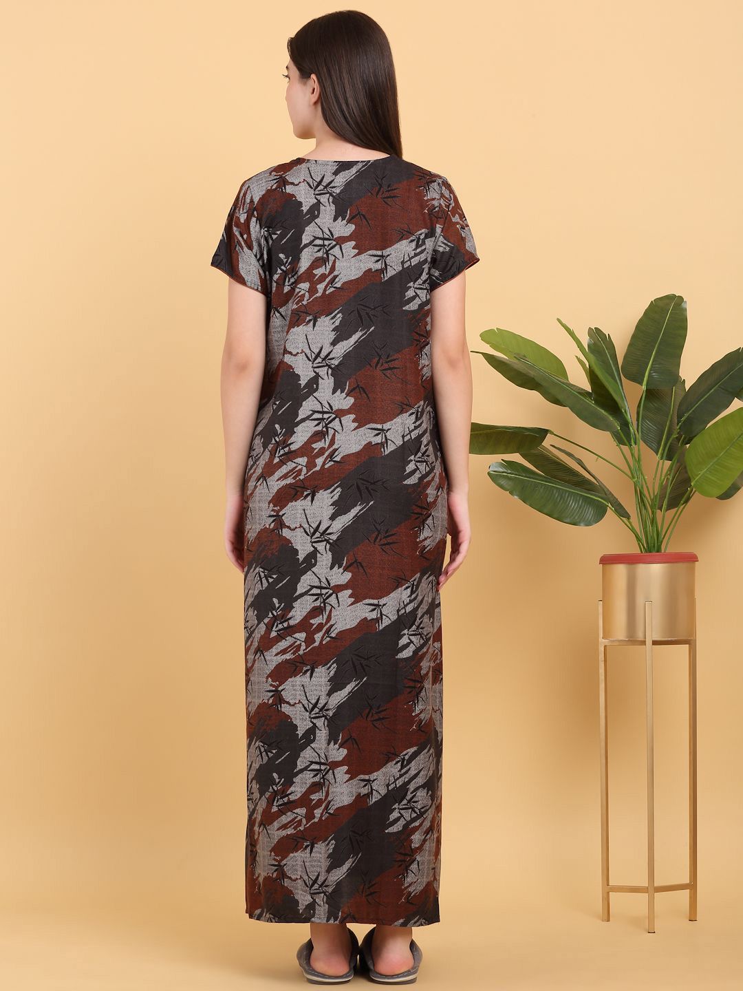 Sweet Dreams Round Neck Printed Maxi Nightdress
