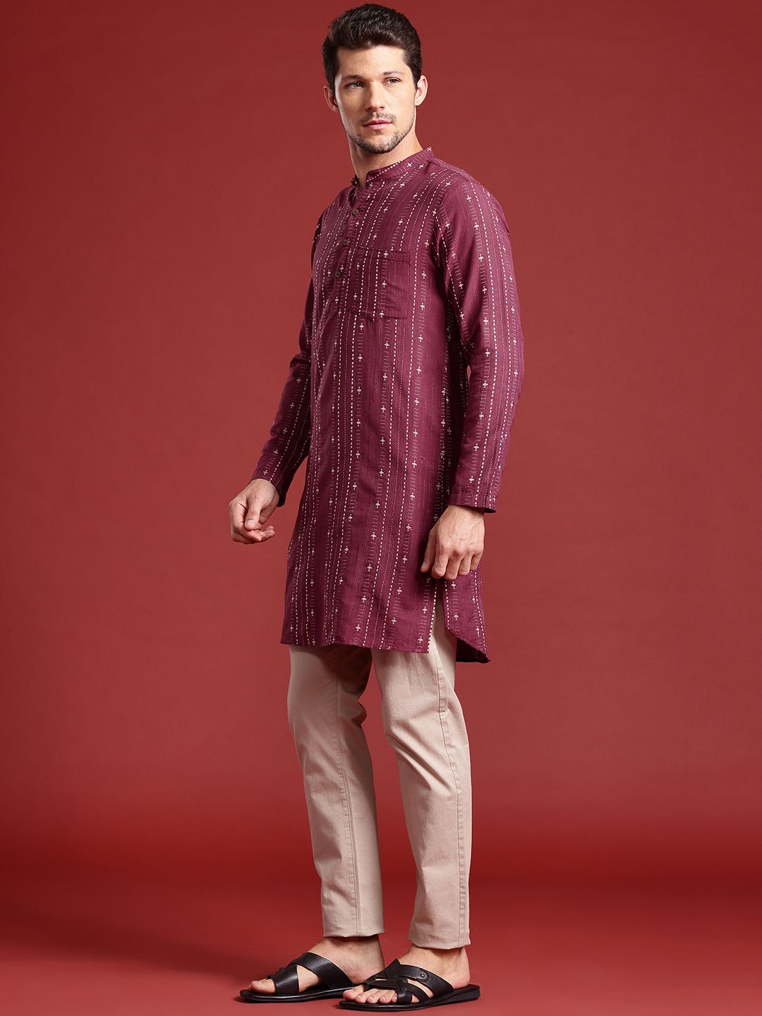 Anouk Woven Design Straight Kurta