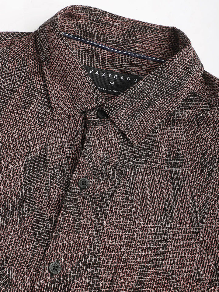 VASTRADO Men Classic Slim Fit Opaque Printed Casual Shirt