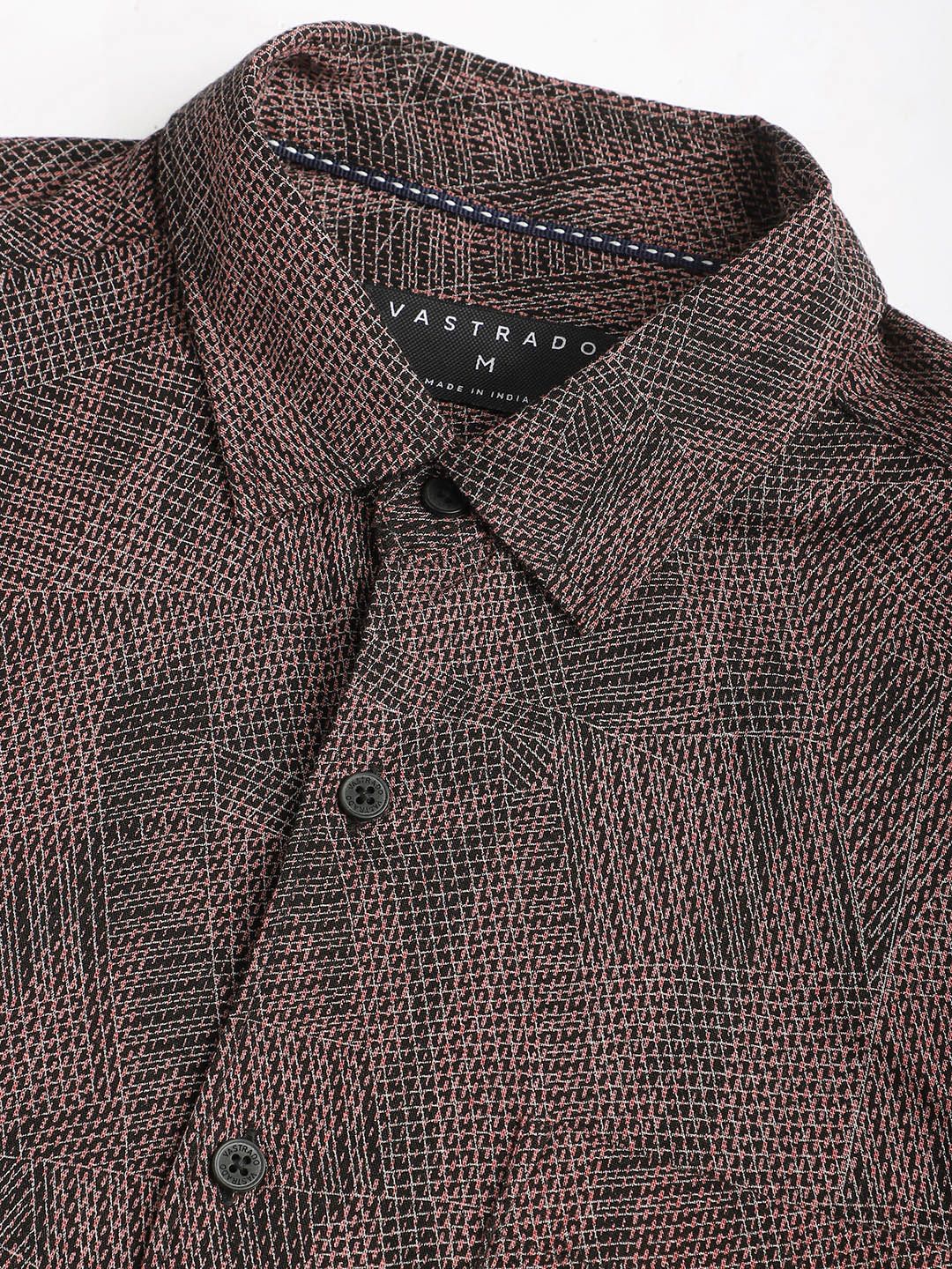 VASTRADO Men Classic Slim Fit Opaque Printed Casual Shirt