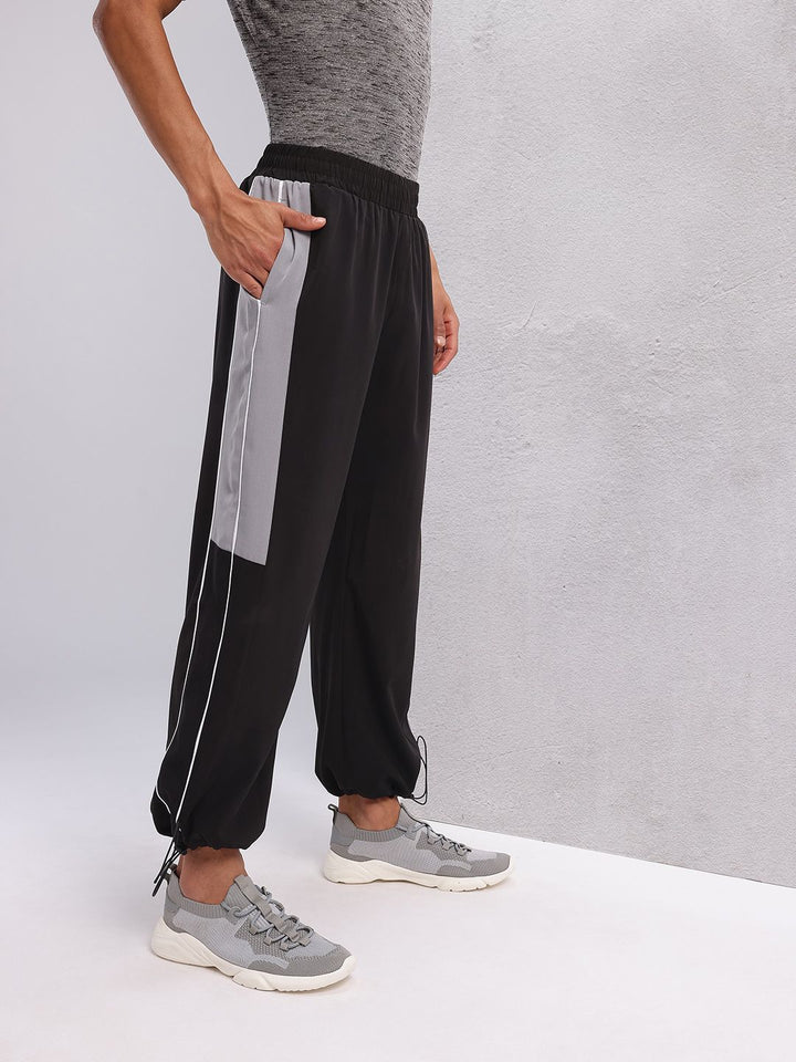 HRX by Hrithik Roshan Men Mid-Rise Colourblocked Lifestyle Track Pants with Toggle Hem