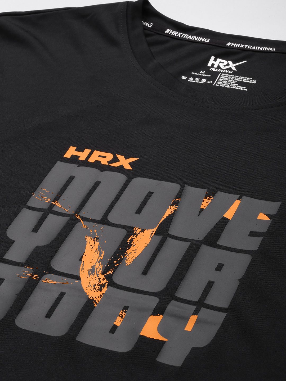 HRX by Hrithik Roshan Typography Printed Rapid-Dry Antimicrobial Training T-shirt