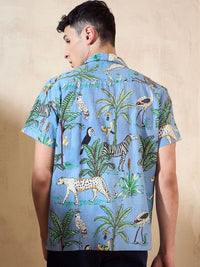 DENNISON Tropical Printed Oversized Casual Shirt