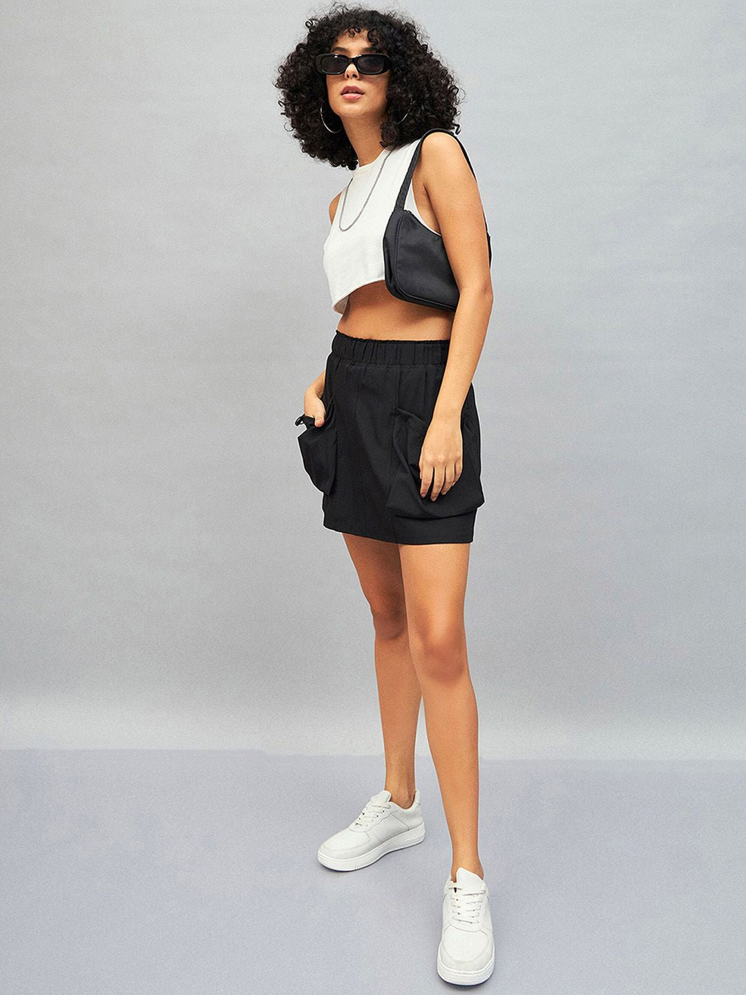SASSAFRAS Black A-Line Mini Skirt