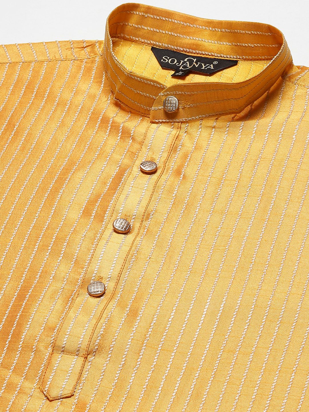 SOJANYA Men Woven Design Kurta with Churidar with Nehru Jacket