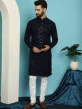 SOJANYA Motif Etnik Bersulam Kurta Kapas Tulen Bersulam dengan Churidar