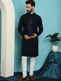 SOJANYA Motif Etnik Bersulam Kurta Kapas Tulen Bersulam dengan Churidar