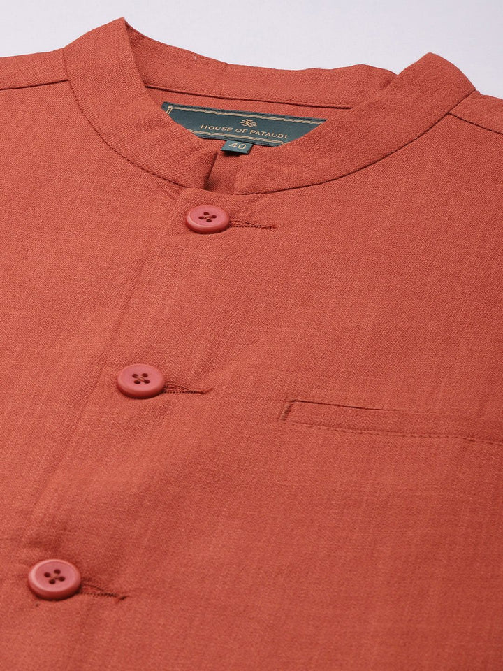 House of Pataudi Men Jashn Kurta & Trousers With Nehru Jacket