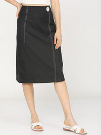 CHIC BY TOKYO TALKIES Women Black Solid A-Line Midi-Skirt