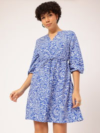 DressBerry Vintage Vibes Paisley Print Fit & Flare Dress