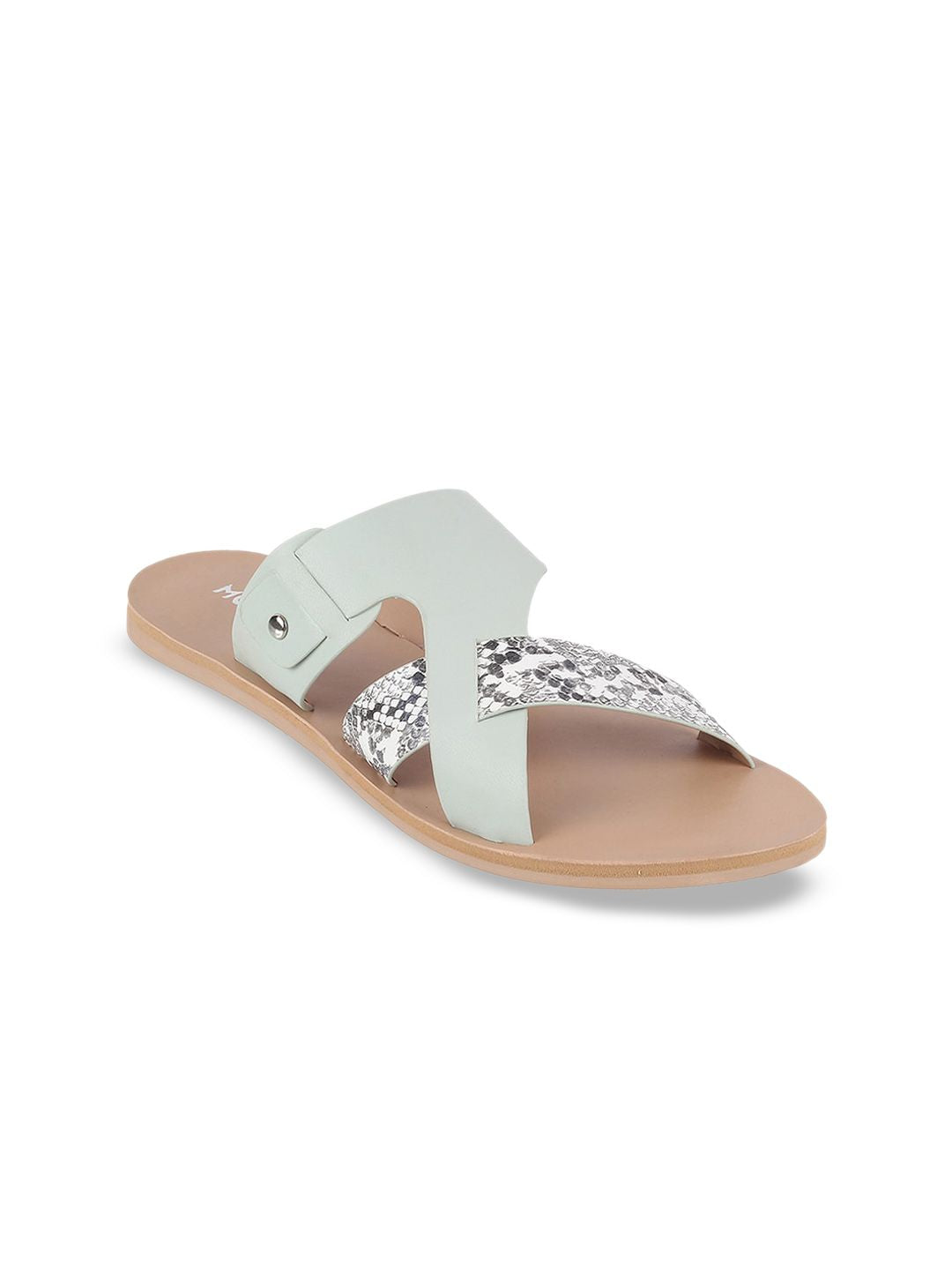 Mochi Embellished Open Toe Flats