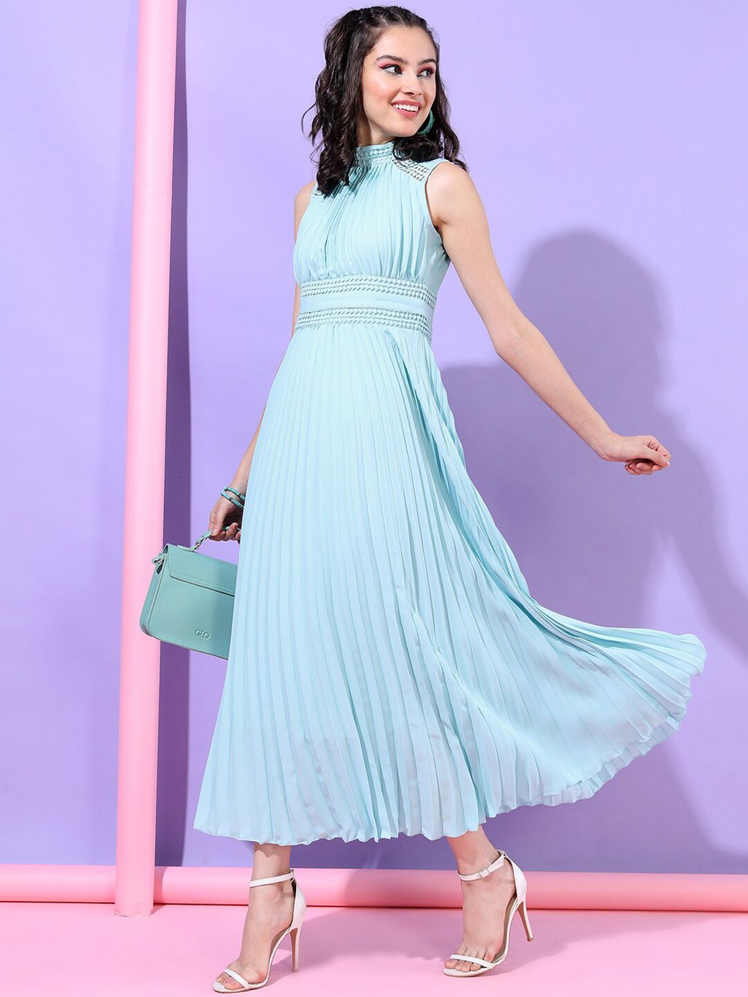 Tokyo Talkies Women Blue A-Line Maxi Dress