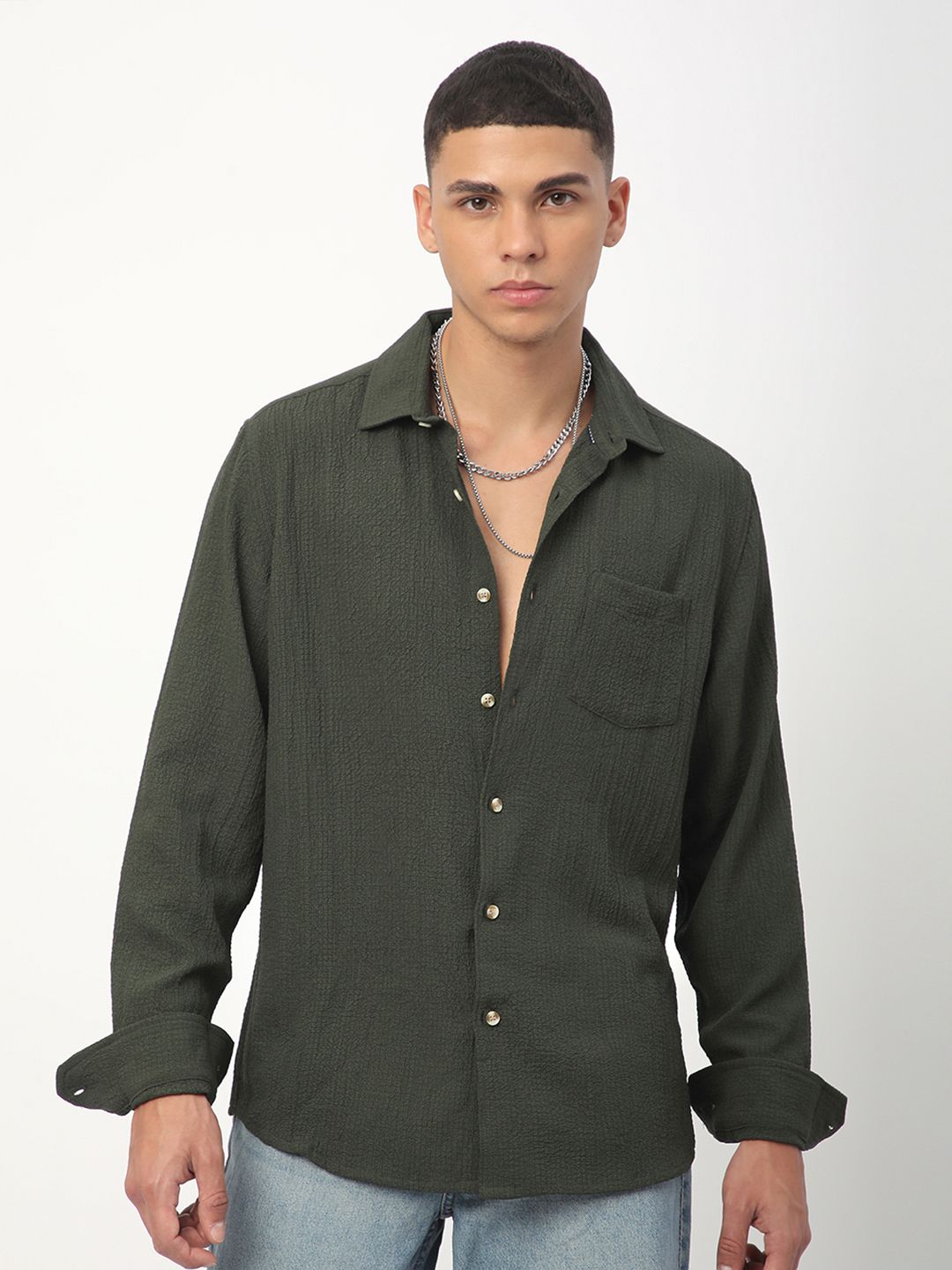 VASTRADO Men Classic Slim Fit Opaque Casual Shirt