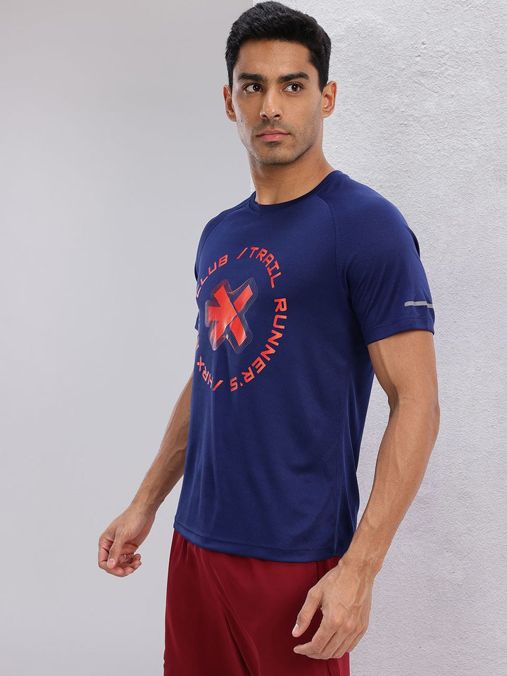 HRX by Hrithik Roshan Brand Logo Print Rapid-Dry Running T-shirt