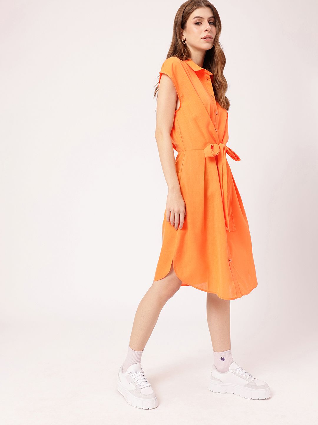 Femme Radiate In Ribbon Shirt Style Dress