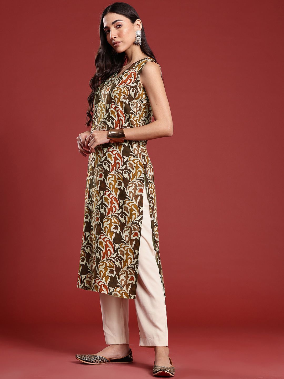 Anouk Ethnic Motifs Printed Straight Kurta