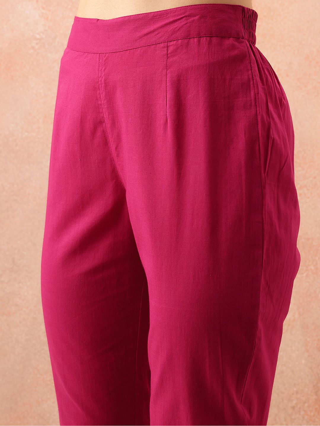 all about you Empire Pure Cotton Tie-Up Detailed Kurta with Trousers