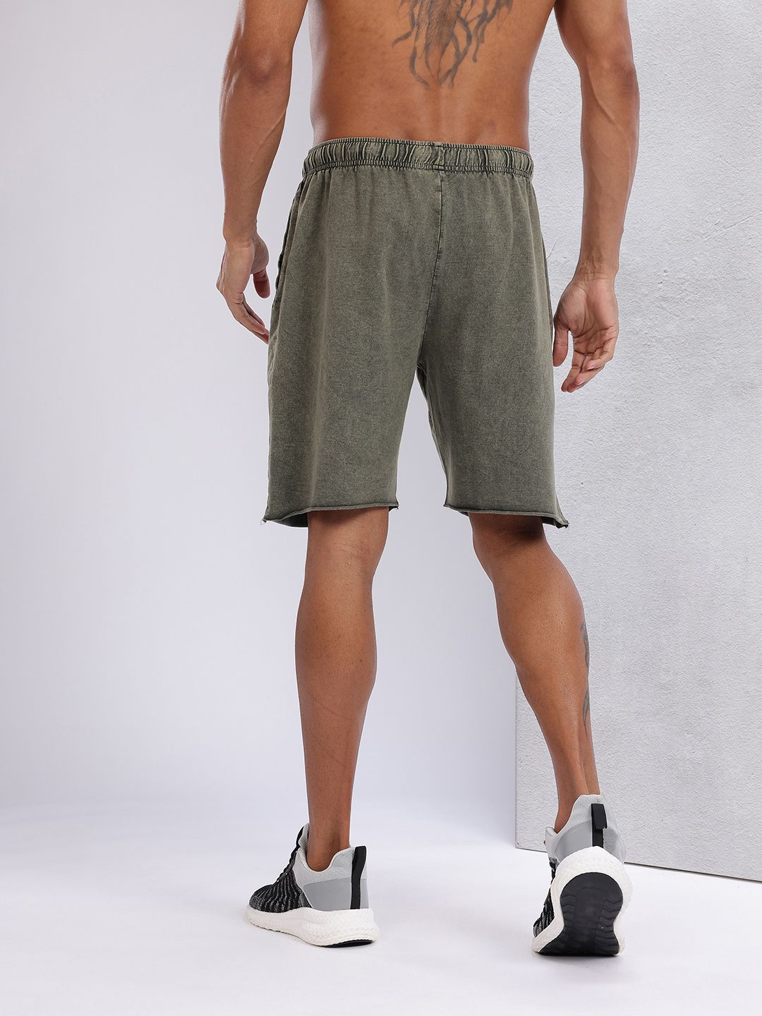 HRX by Hrithik Roshan Men Brand Logo Print Pure Cotton Washed Effect Training Shorts