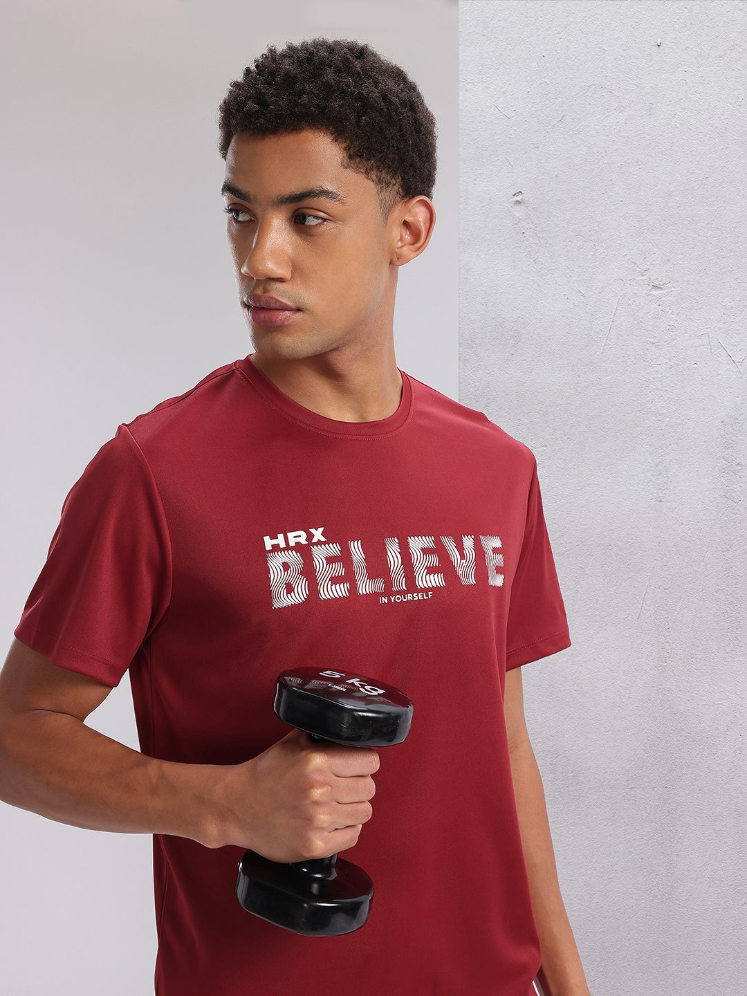 HRX by Hrithik Roshan Twin Collection Typography Printed Rapid-Dry Training T-shirt