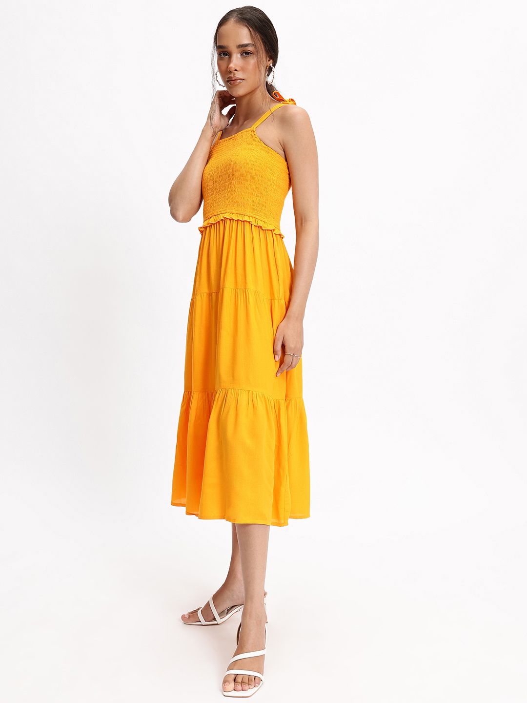 DressBerry Perfect Vacay Vibes Smocked Midi Sundress