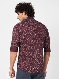 SPYKAR Slim Fit Floral Printed Opaque Satin Casual Shirt