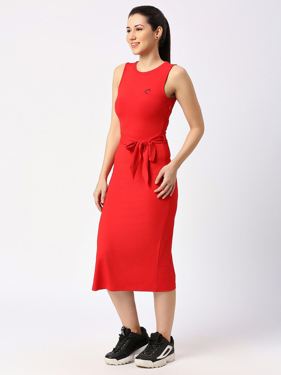 Being Human Round Neck Sleeveless Sheath Midi Dress