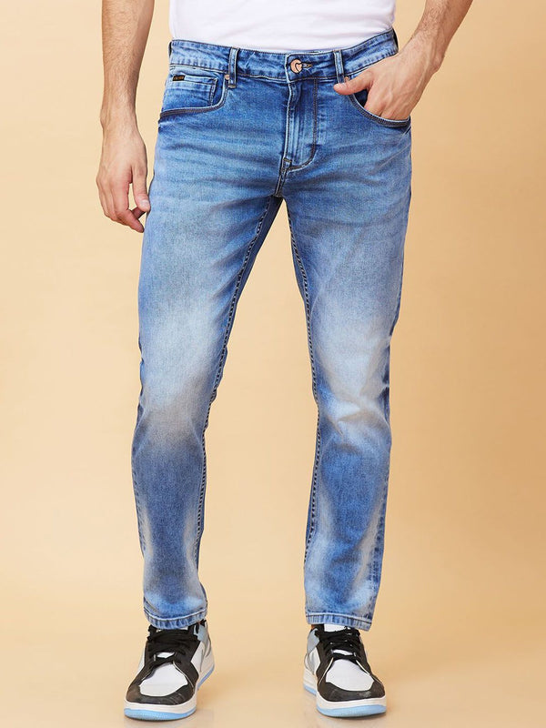 Being Human Men Slim Fit Mid-Rise Heavy Fade Stretchable Jeans