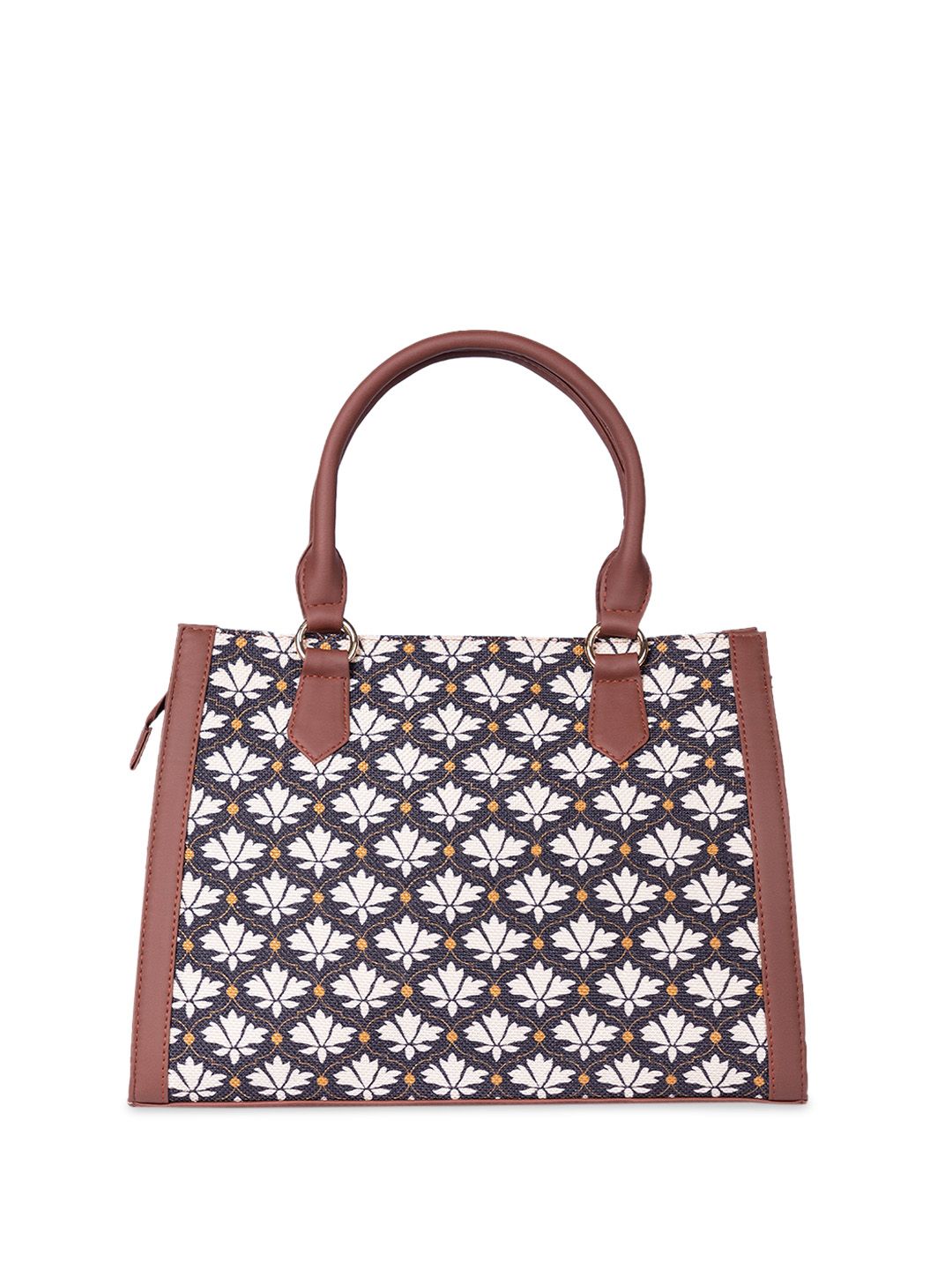 ZOUK Floral Printed Structured Handheld Bag