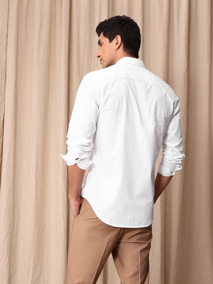 Mr Bowerbird Pure Cotton Button Detail Tailored Fit Casual Shirt