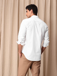 Mr Bowerbird Pure Cotton Button Detail Tailored Fit Casual Shirt