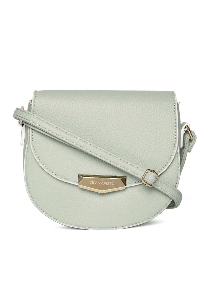 DressBerry Mint Green Solid Sling Bag