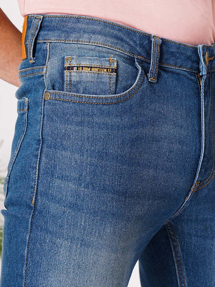 The Indian Garage Co Men Blue Slim Fit Low-Rise Clean Look Stretchable Jeans