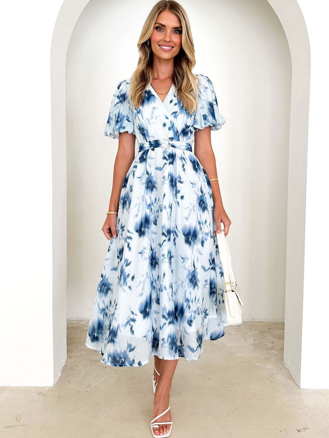 all about you Women Floral Print Fit & Flare Midi Dress
