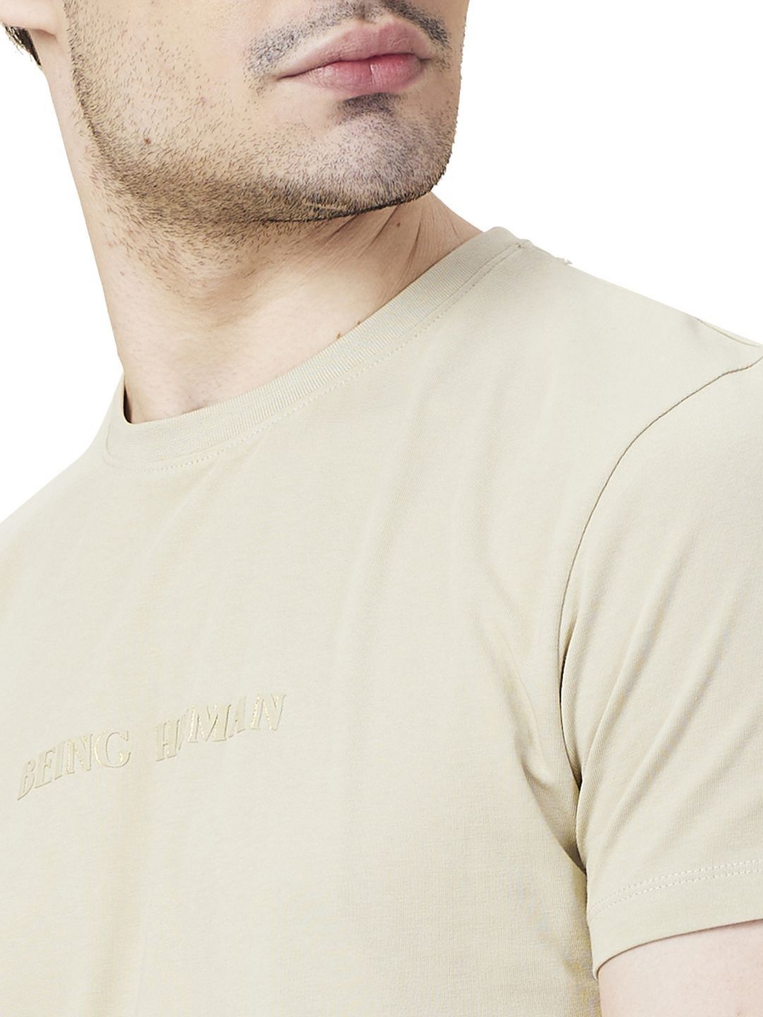 Being Human Men Typography Printed Round Neck Cotton Slim Fit T-shirt