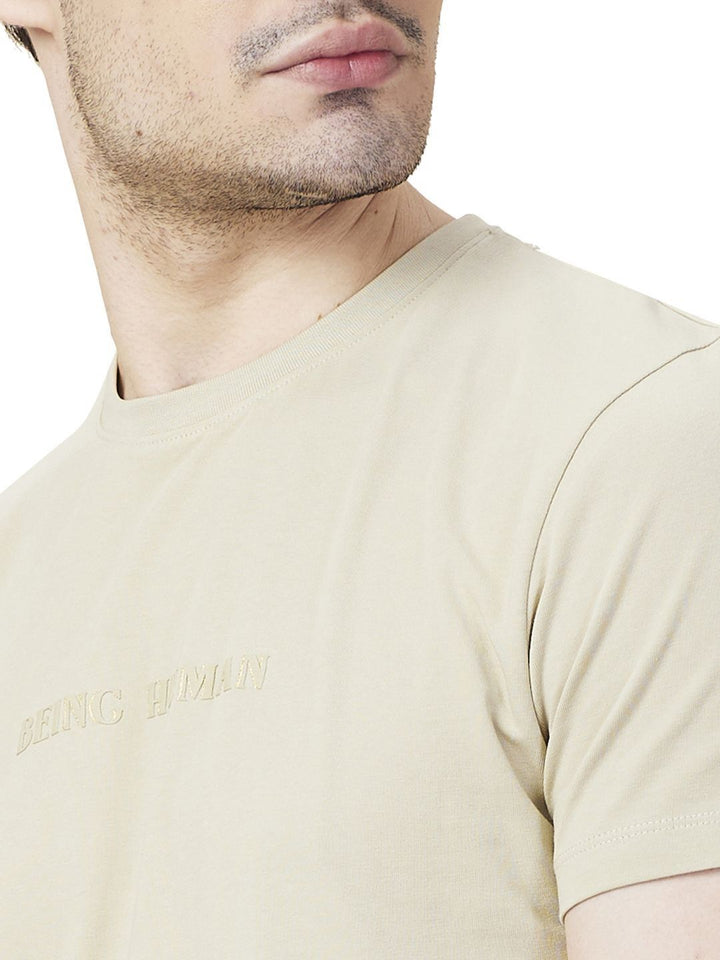 Being Human Men Typography Printed Round Neck Cotton Slim Fit T-shirt