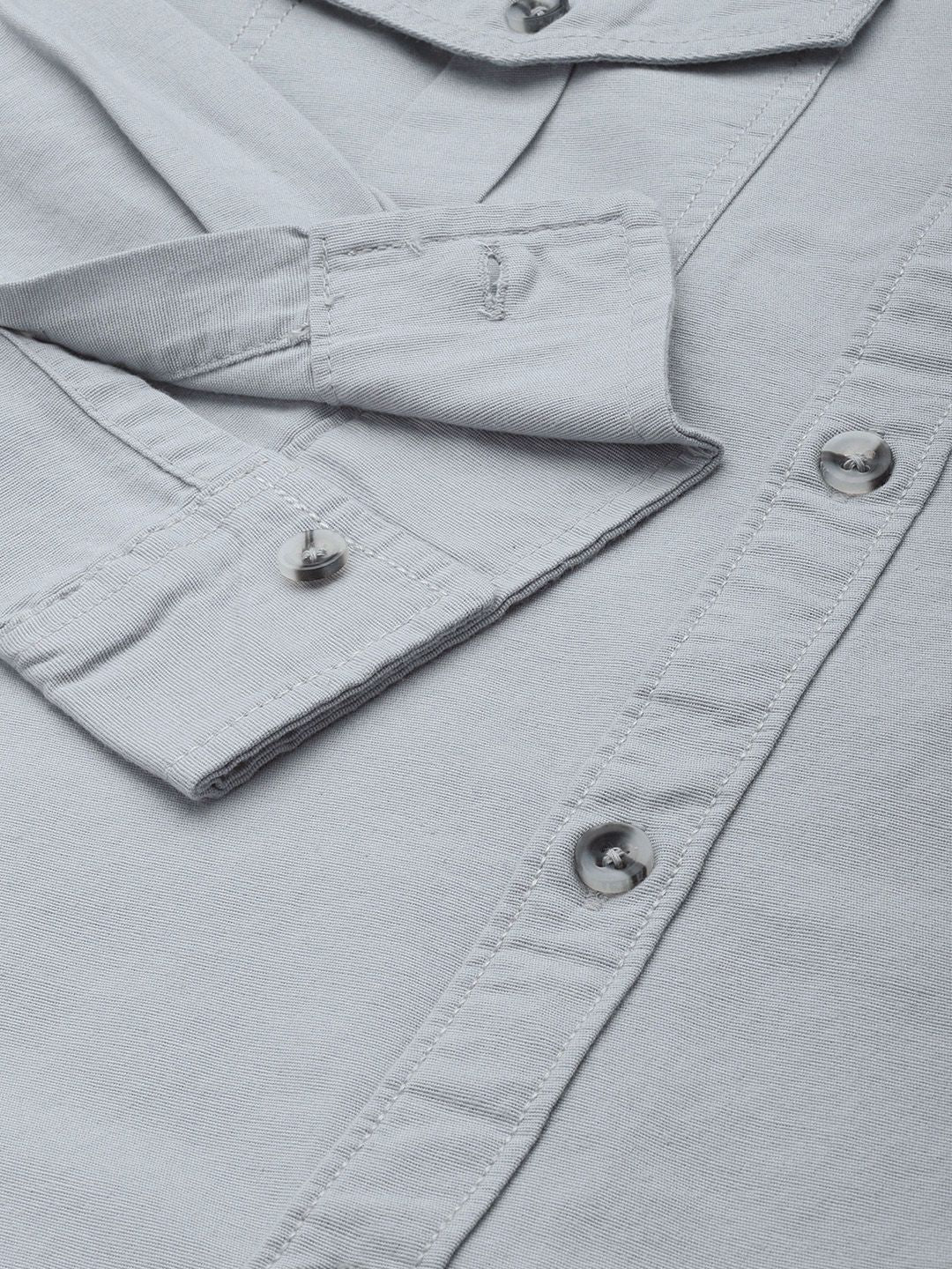 The Indian Garage Co Men Grey Solid Casual Shirt