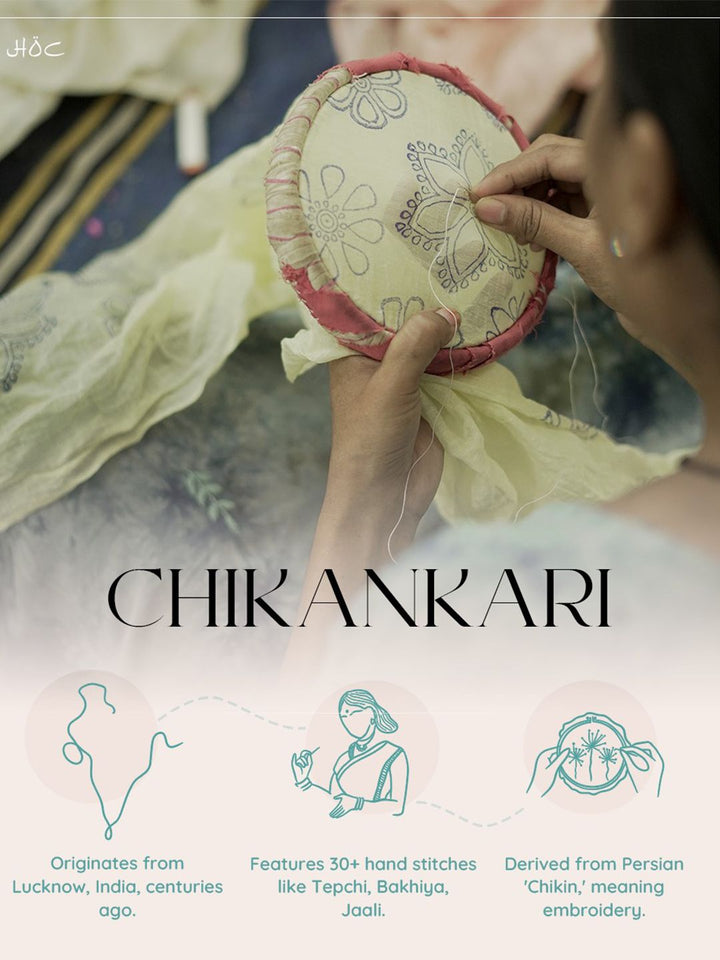 House of Chikankari Women Off White Cotton Chikankari Embroidered Kurta