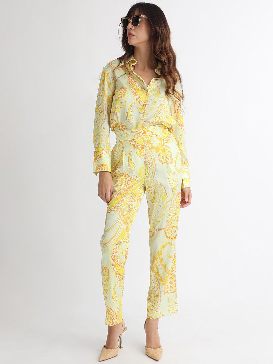 RAREISM Women Paisley Print Satin Trousers