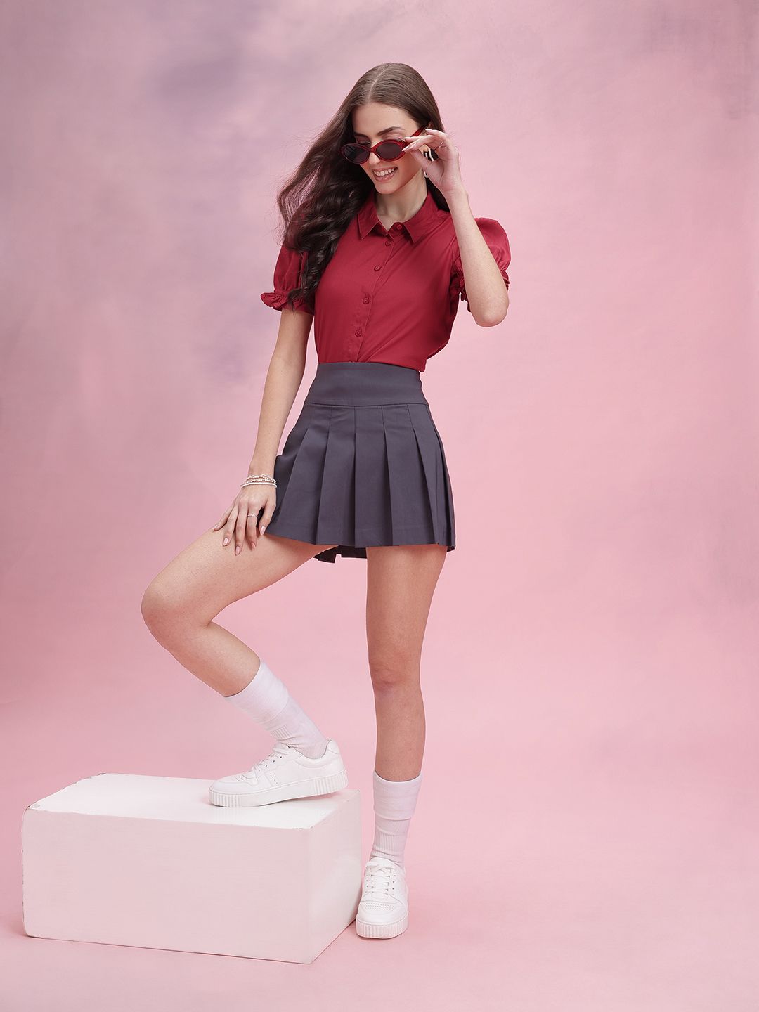 DressBerry Puff Sleeves Casual Shirt