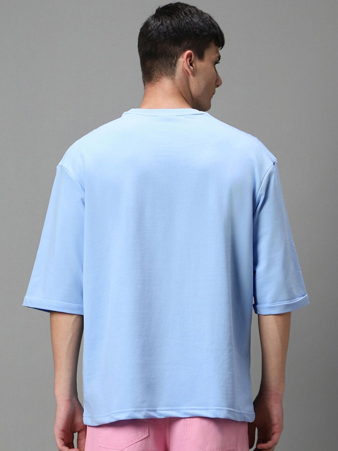 Bewakoof Drop-Shoulder Sleeves Pocket Detail Relaxed Fit Cotton T-shirt