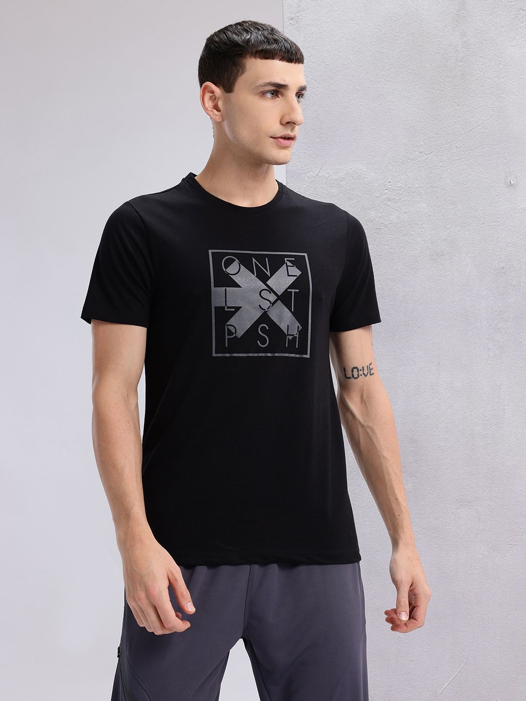HRX by Hrithik Roshan Men Typography Printed Training T-shirt