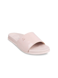 Mochi Women Pink Solid Sliders